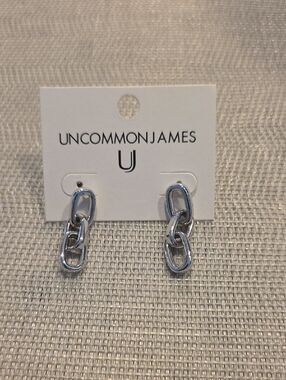 Uncommon James Silver Linked Chain Drop Earrings